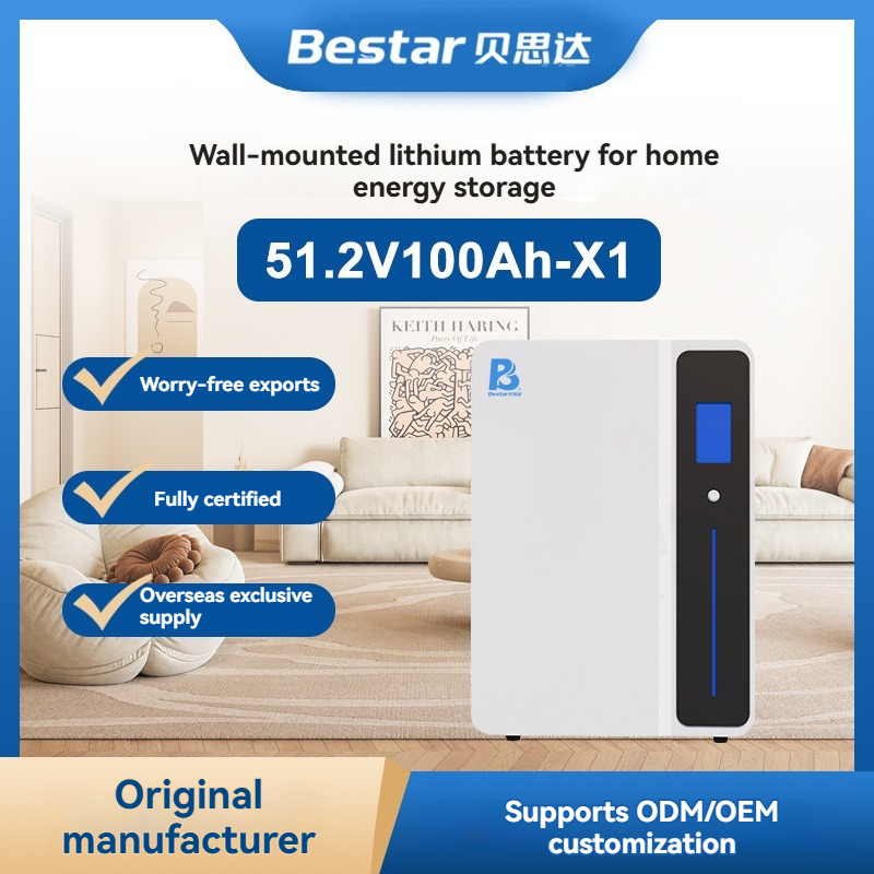BESTAR Household Energy Storage LiFePO4 Battery 5 kWh Wall-Mounted Emergency Power Supply 51.2 V 100
